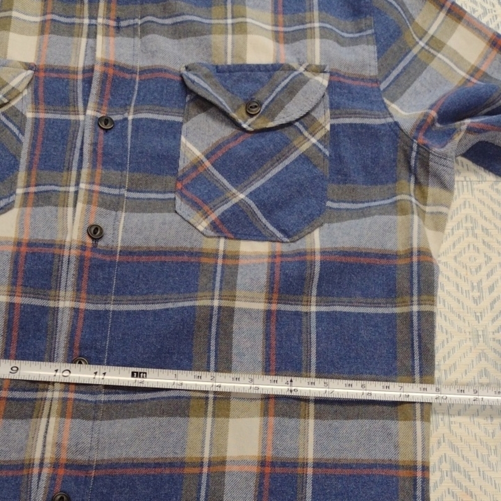 Roark Blue and Tan Plaid Casual Shirt - Picture 9 of 13